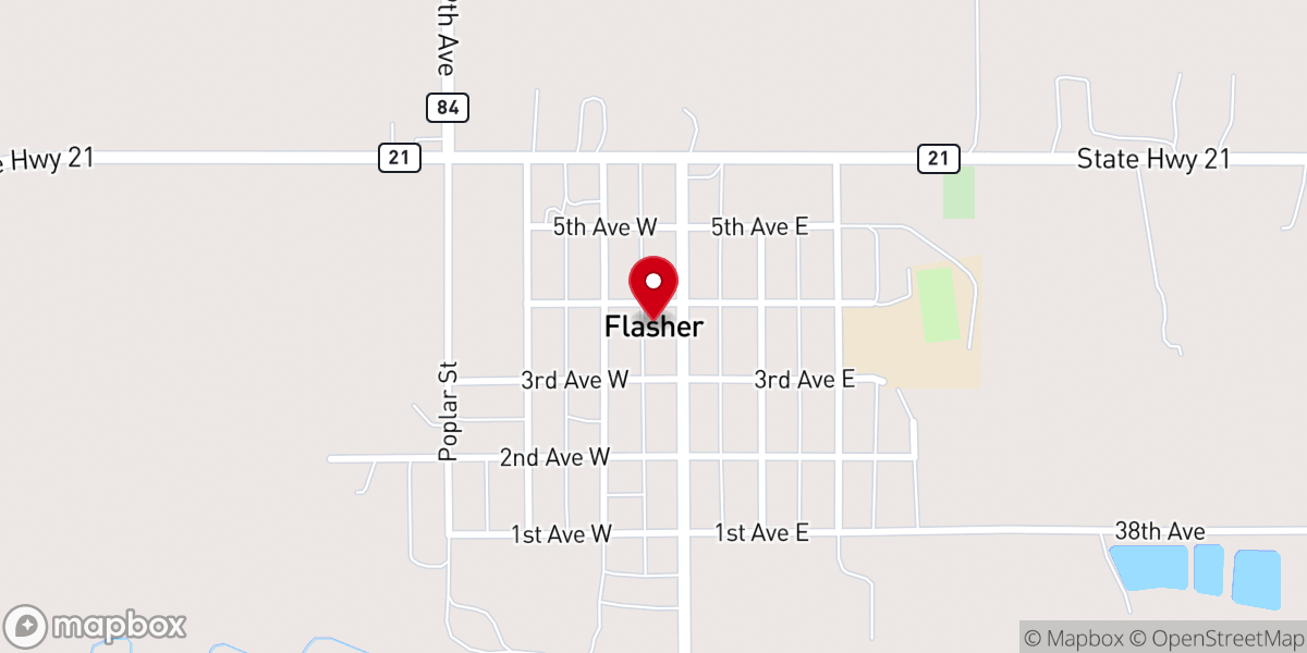 Map showing location of Flasher