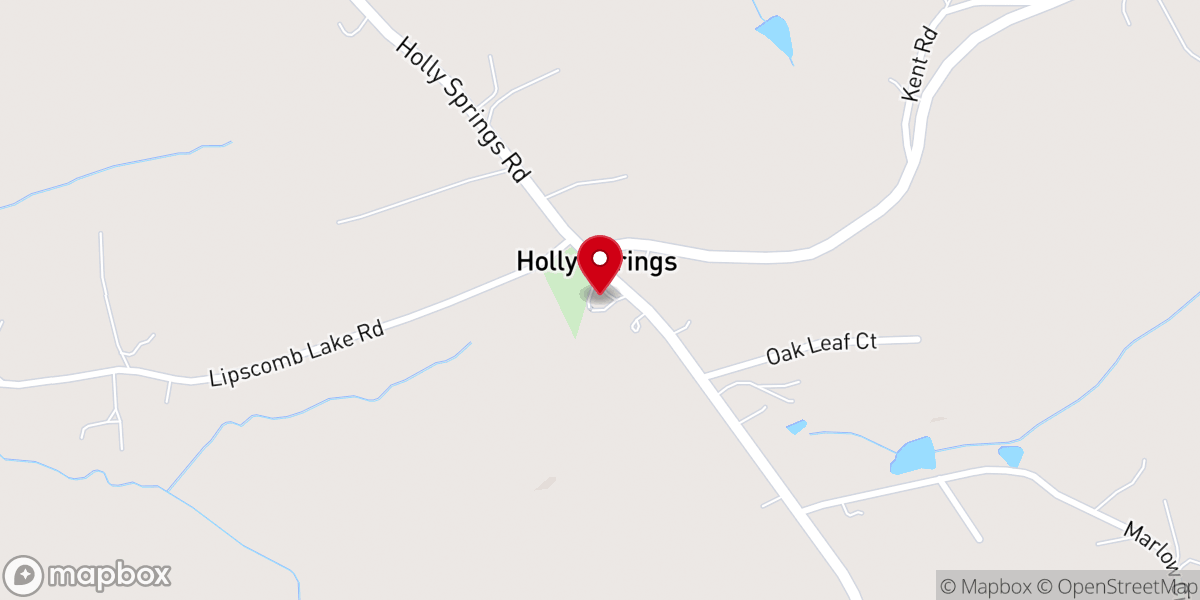 Map showing location of Holly Springs United Methodist Church