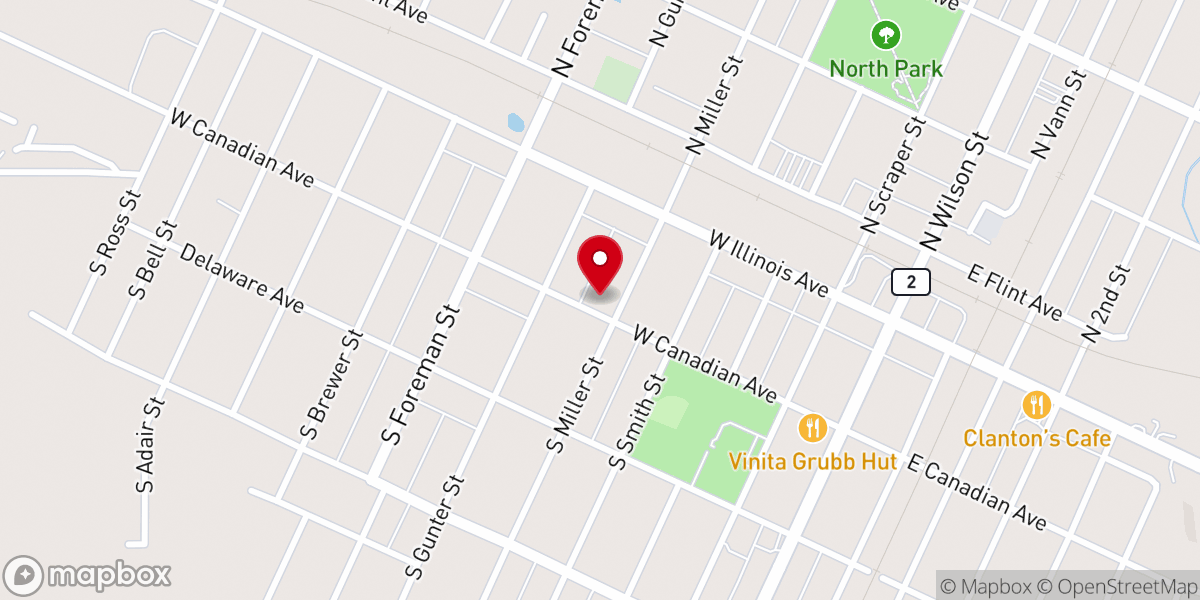 Map showing location of Saint John's Episcopal Church