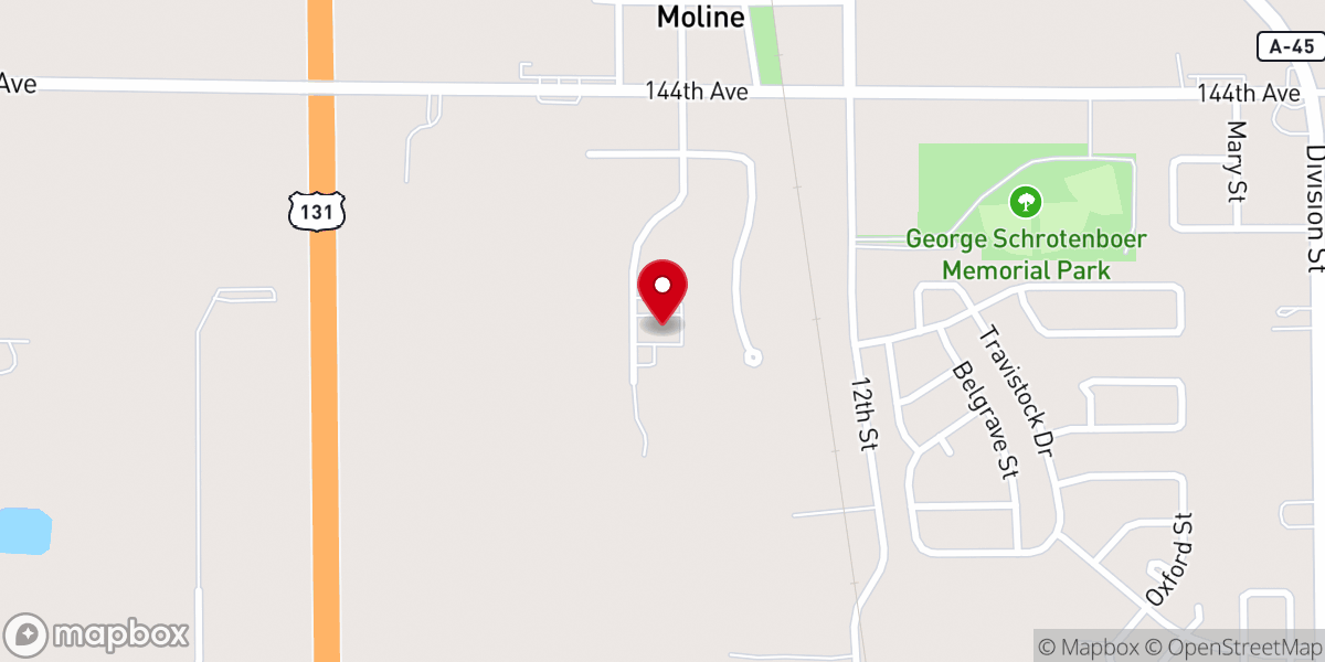 Map showing location of Moline Christian Reformed Church