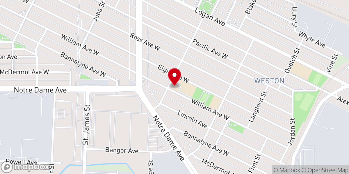 Map showing location of St Thomas Anglican Church