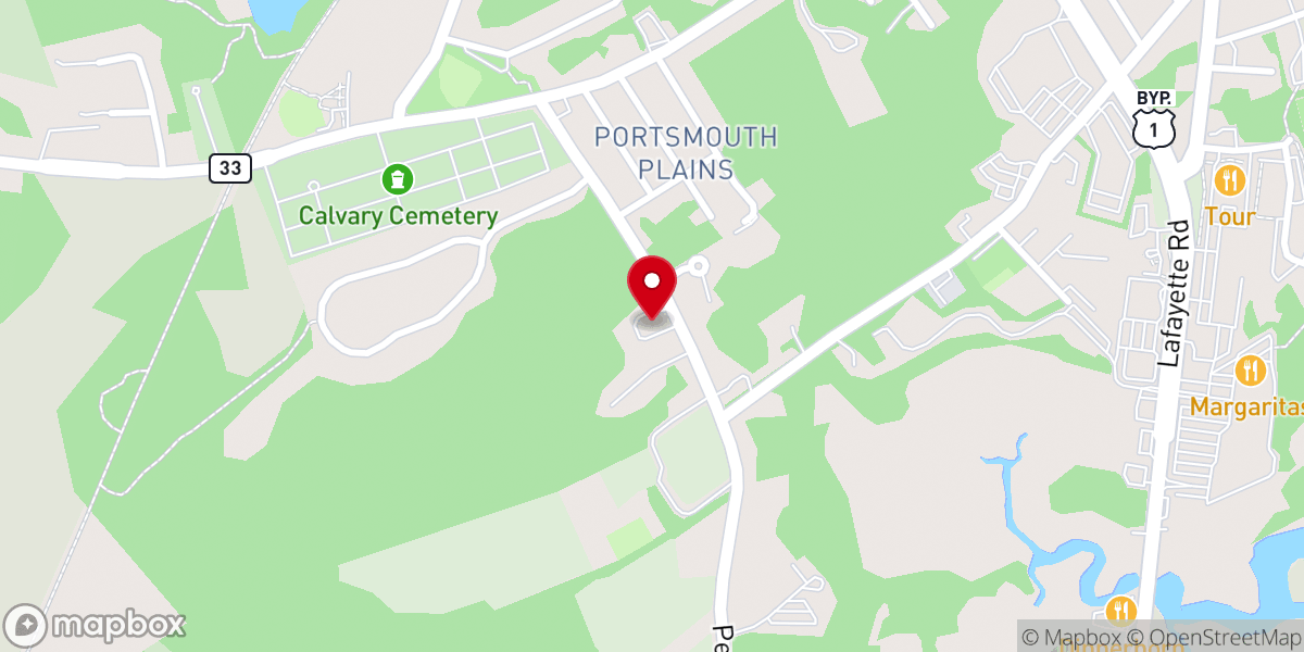 Map showing location of New Hope Baptist Church
