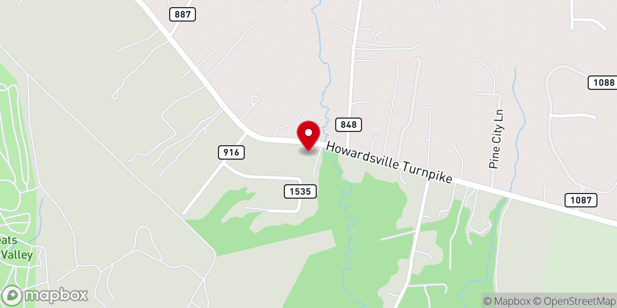 Map showing location of Stuarts Draft Full Gospel Church