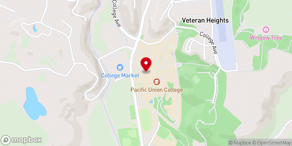 Map showing location of Pacific Union College Church