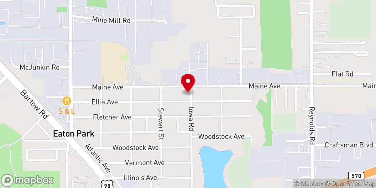 Map showing location of Bethany Free Will Baptist Church