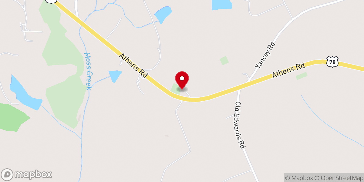 Map showing location of Cherokee Corner United Methodist Church