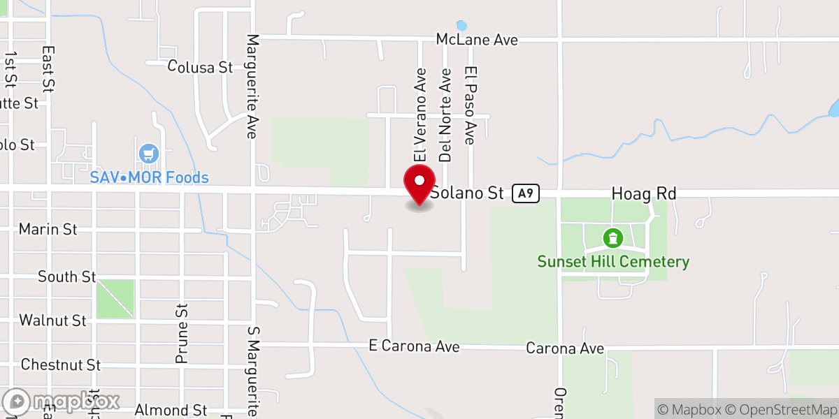 Map showing location of Mt Olive Lutheran Church