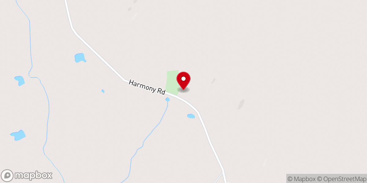 Map showing location of Harmony Baptist Church