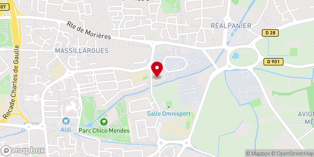 Map showing location of Église Évangélique de Pentecôte d'Avignon dite Eglise de Réalpanier.