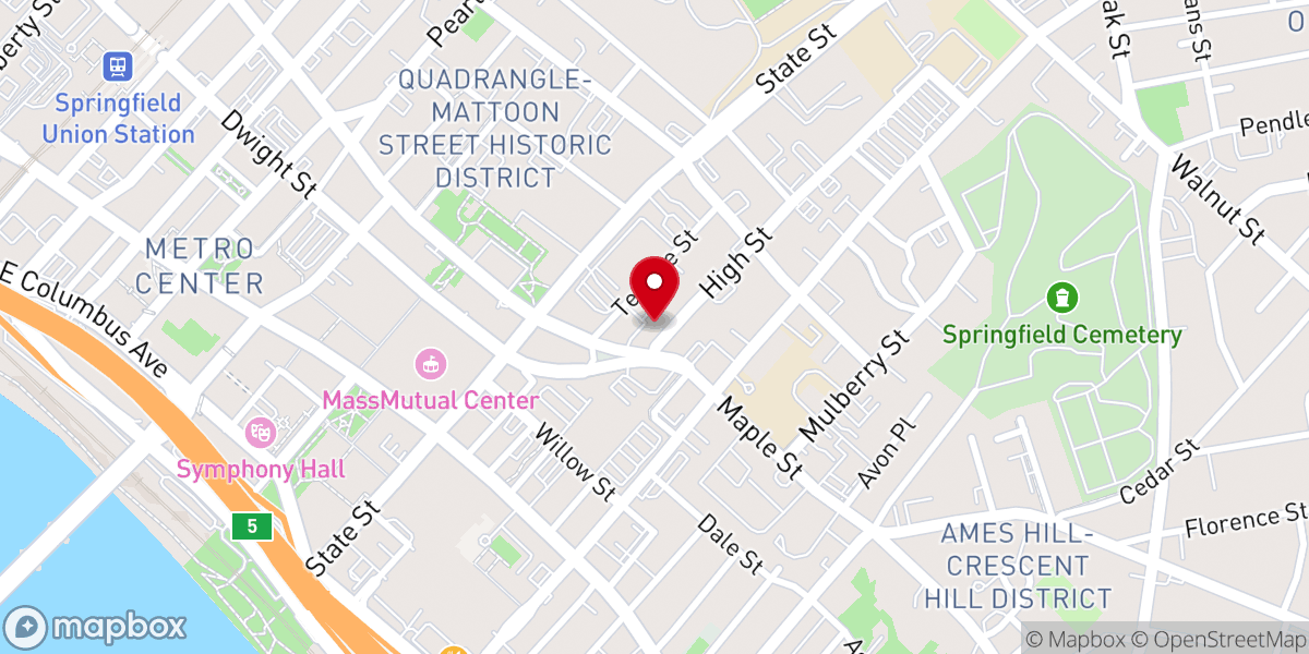 Map showing location of South Congregational Church