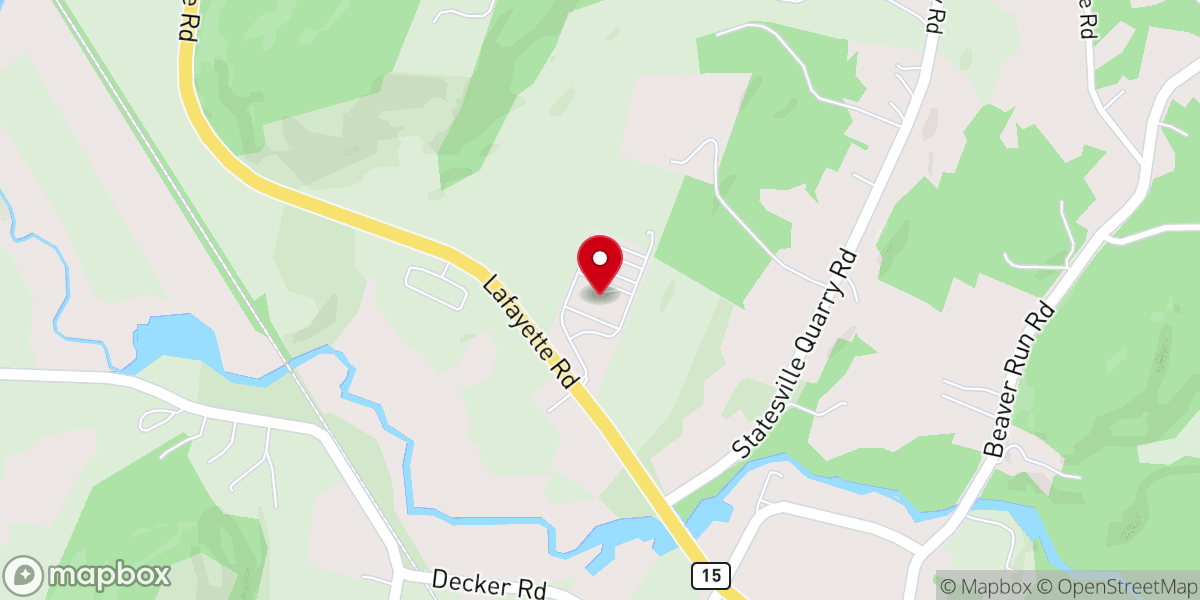 Map showing location of Lafayette Bible Church