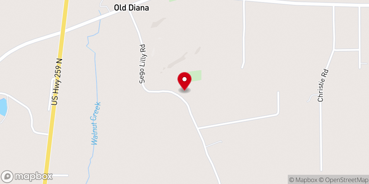 Map showing location of Walnut Creek Baptist Church