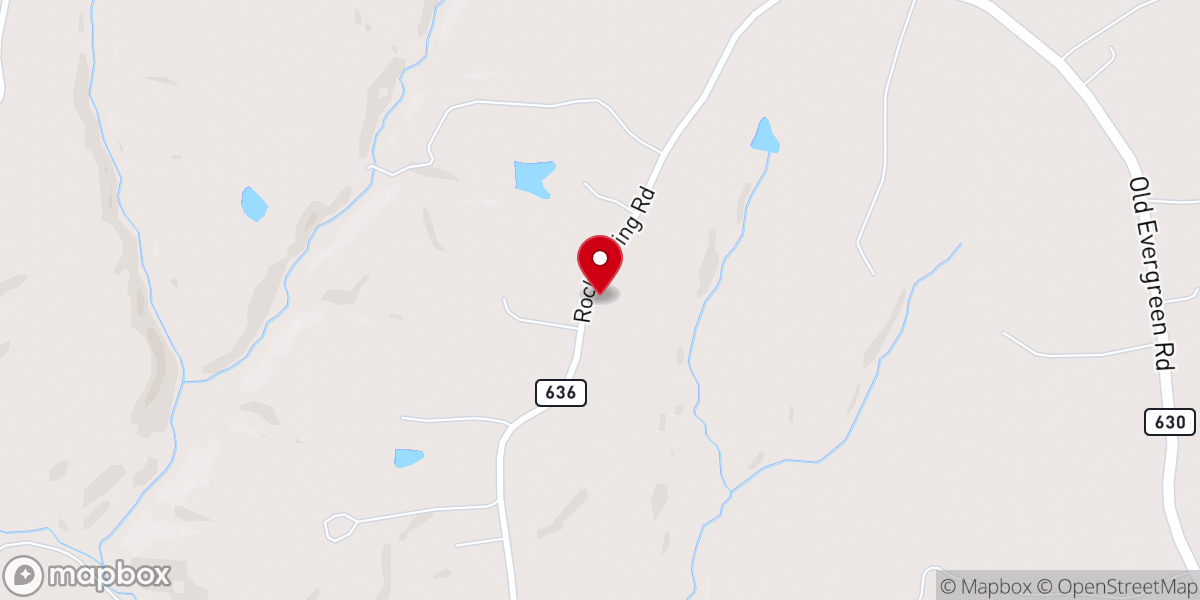Map showing location of Chestnut Grove Baptist Church