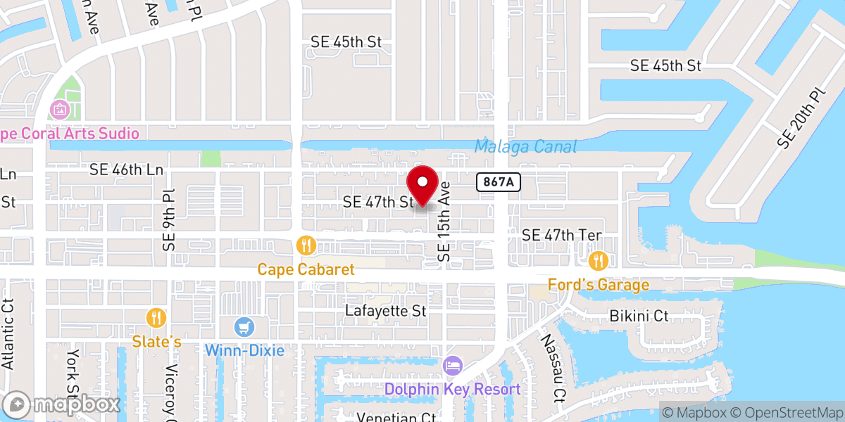 Map showing location of Cape Coral Caring Center Inc