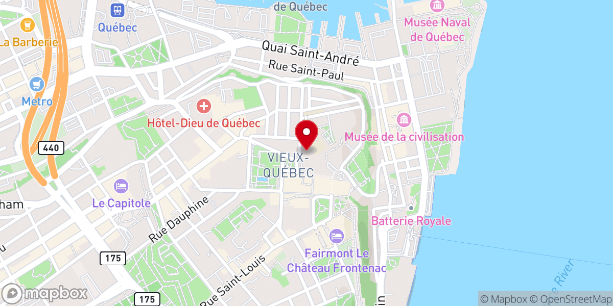 Map showing location of Chapelle extérieure du Séminaire de Québec