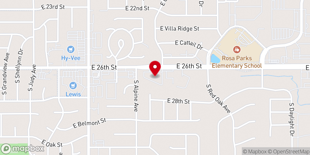 Map showing location of Calvary Chapel Sioux Falls