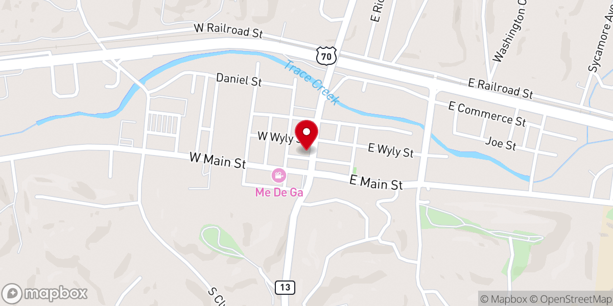 Map showing location of Hal's Jewelry