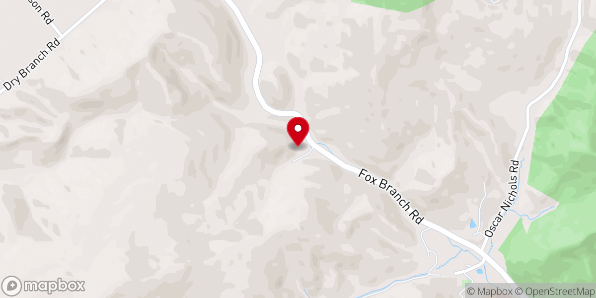 Map showing location of Fox Branch Church