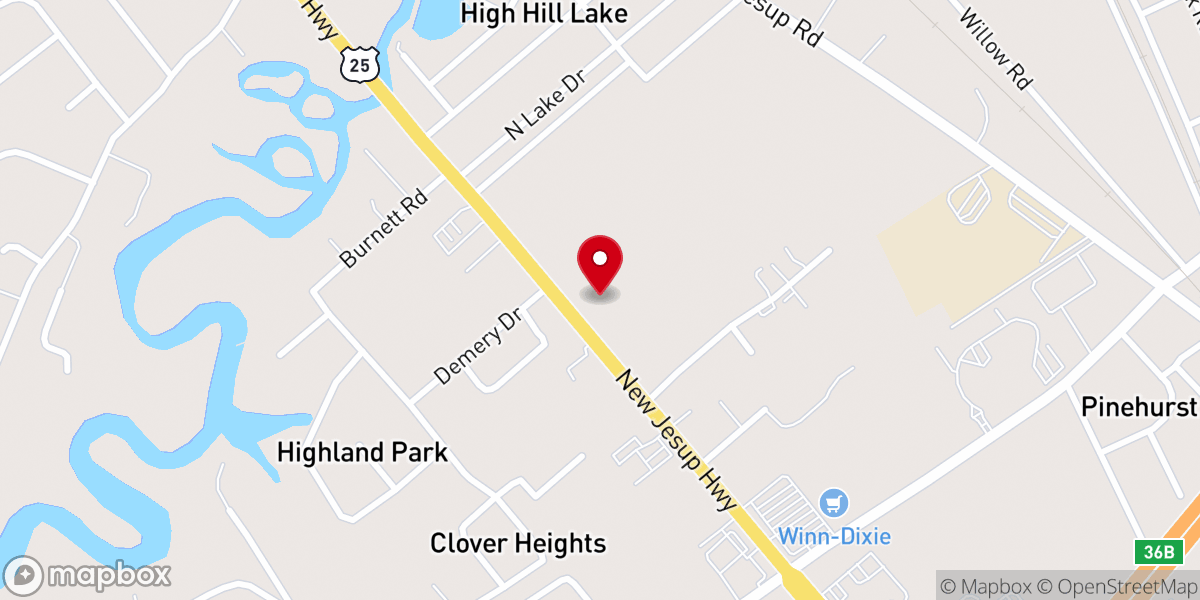 Map showing location of Lakeside Community Church