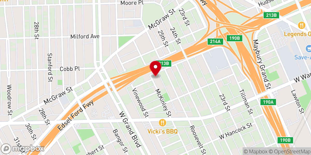 Map showing location of Bailey Temple Church of God in Christ