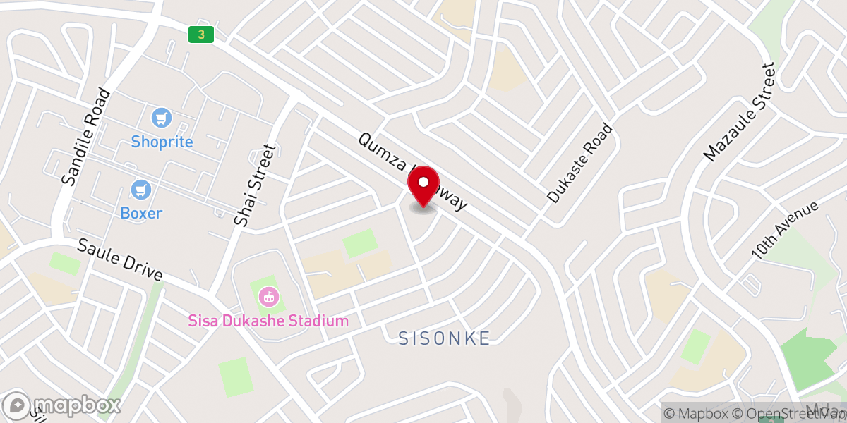 Map showing location of Potters House Christian Fellowship Church Mdantsane (Duncan & Sheila Sauli Hall)