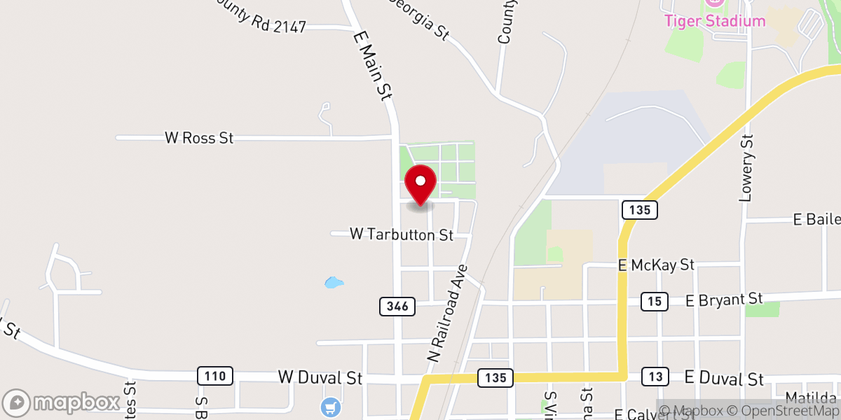Map showing location of New Faith Baptist Church