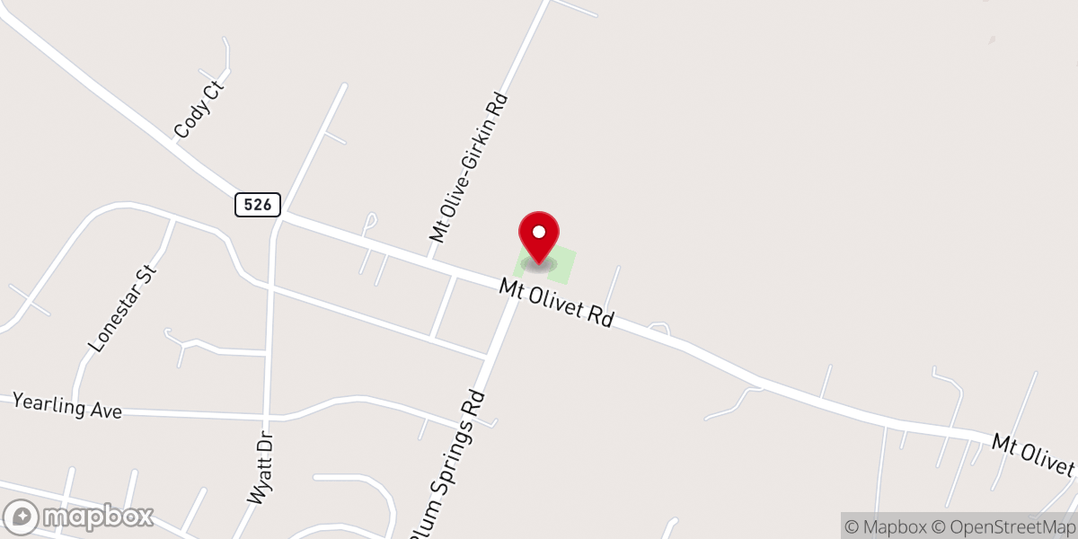 Map showing location of Mt Olivet Presbyterian Church