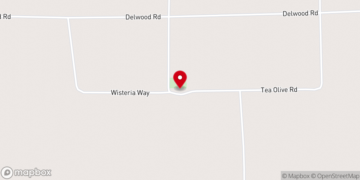 Map showing location of Delwood Baptist Church