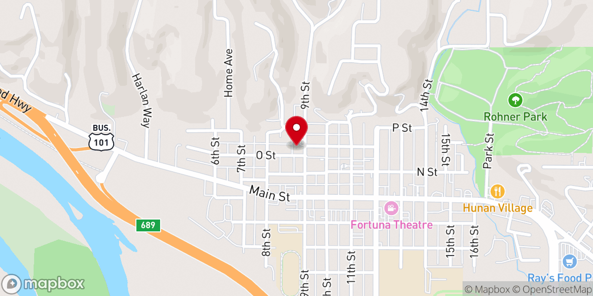 Map showing location of Calvary Chapel Fortuna