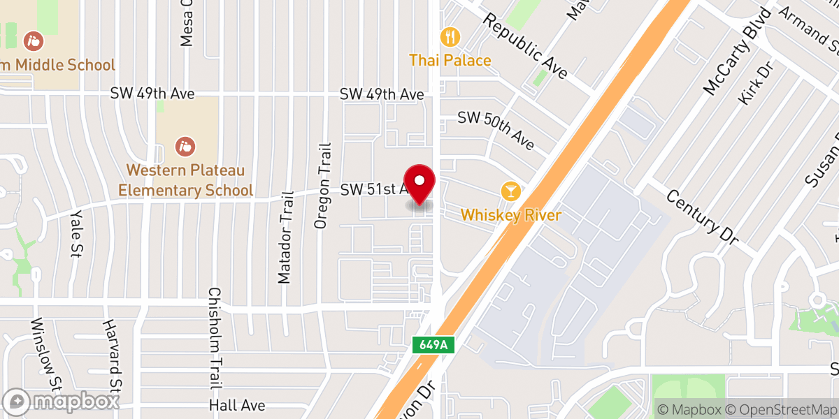 Map showing location of South Amarillo Church of Christ