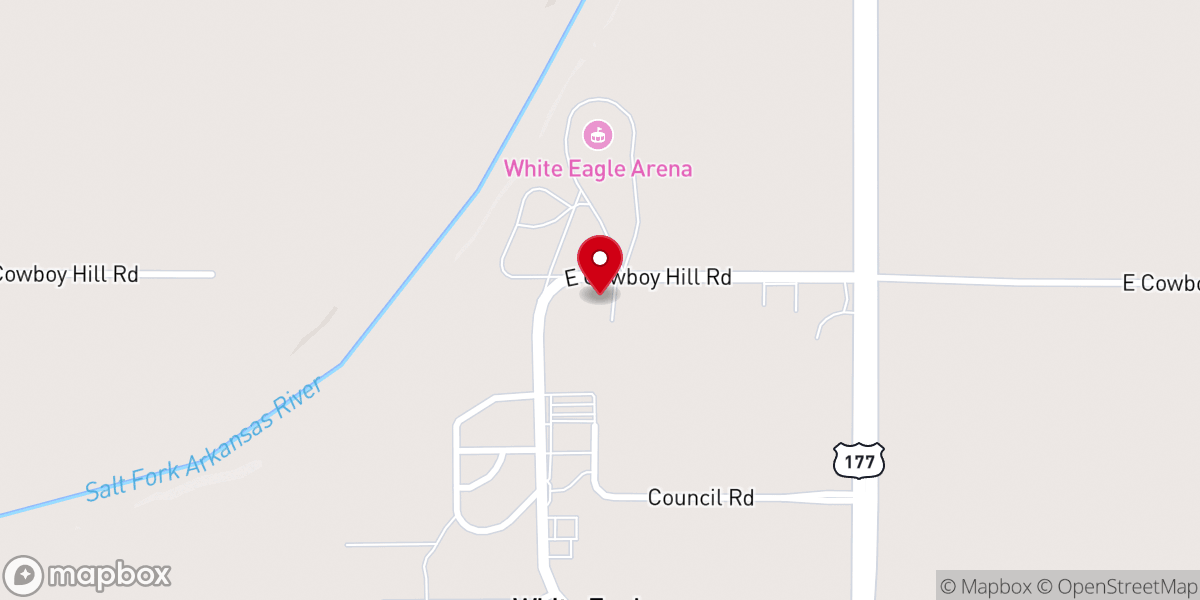 Map showing location of Ponca Indian United Methodist Church