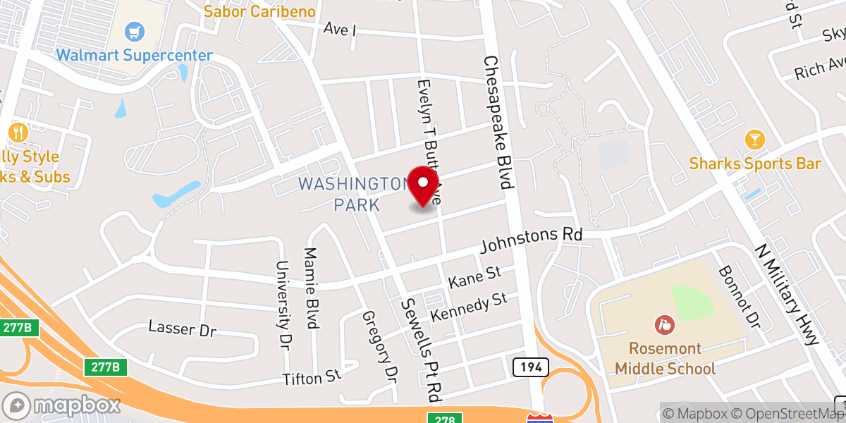 Map showing location of Oakwood Chapel Church