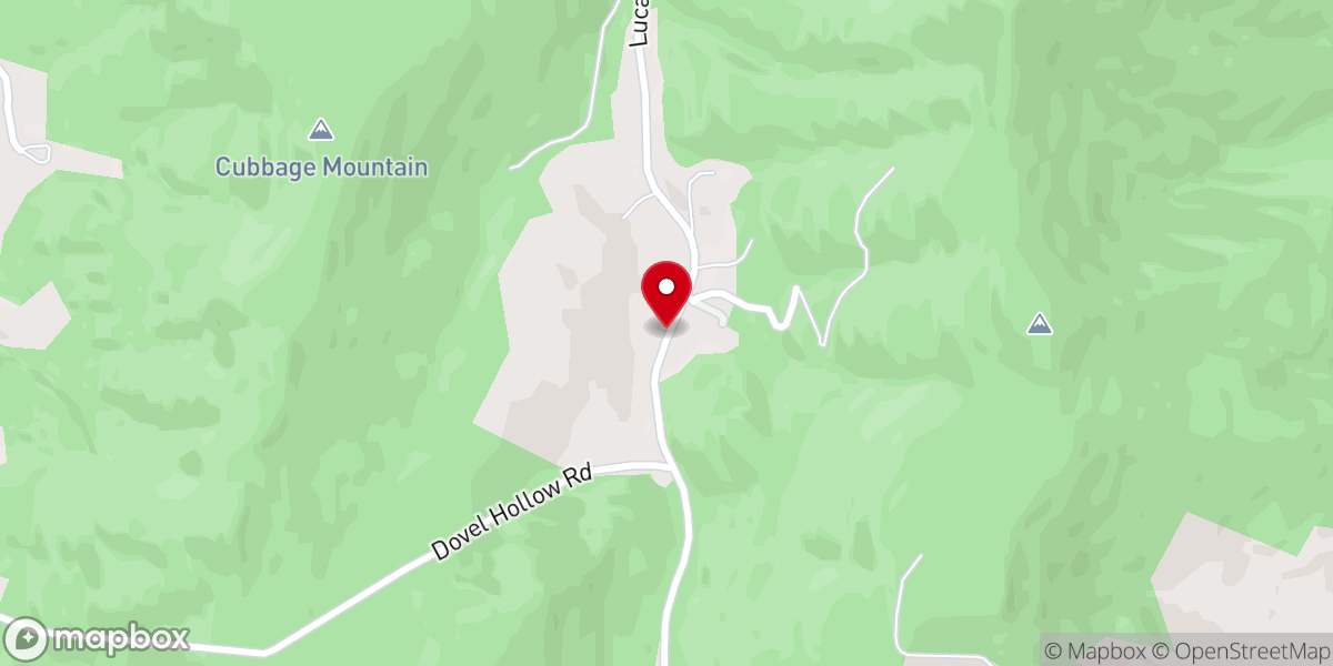 Map showing location of Lucas Hollow Church