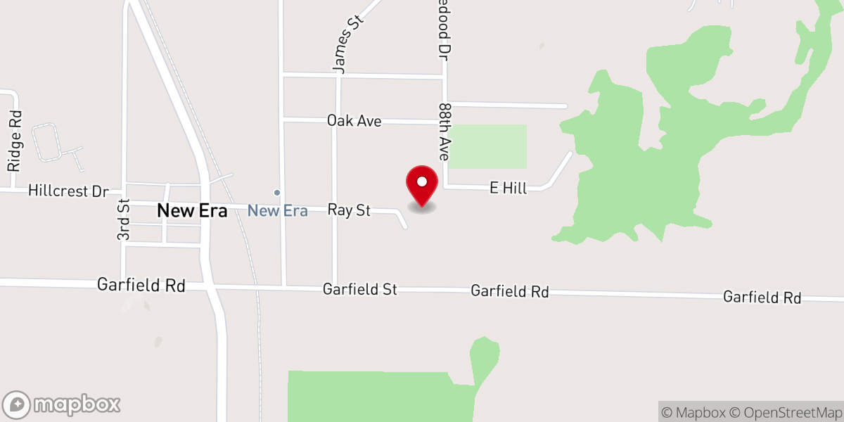 Map showing location of New Era Christian Reformed Church