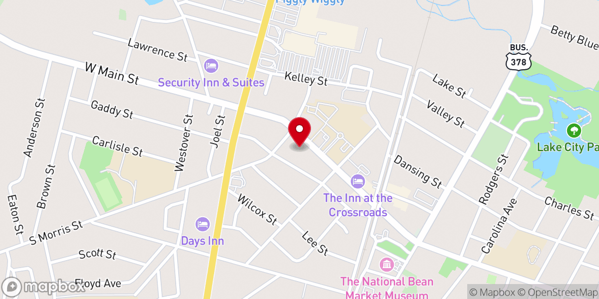Map showing location of Lake City United Methodist Church