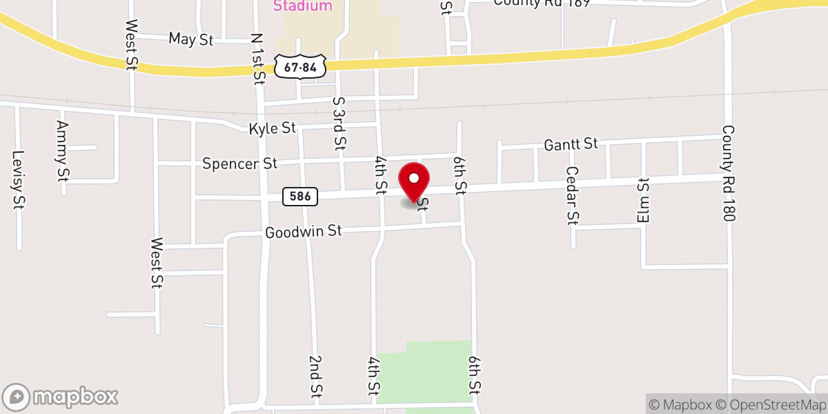 Map showing location of Bangs Church of Christ