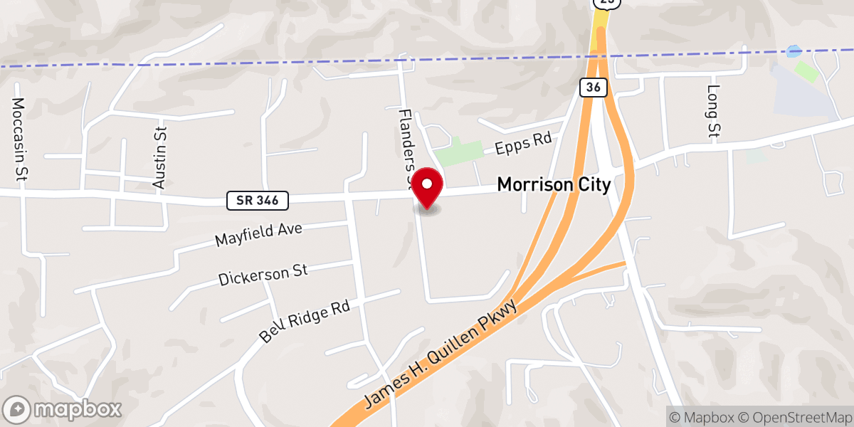Map showing location of Stateline Baptist Church