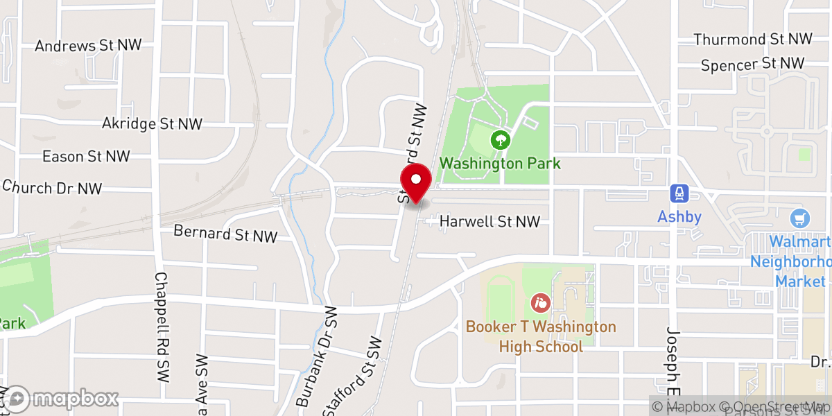 Map showing location of Greater Vine City Baptist Church Inc