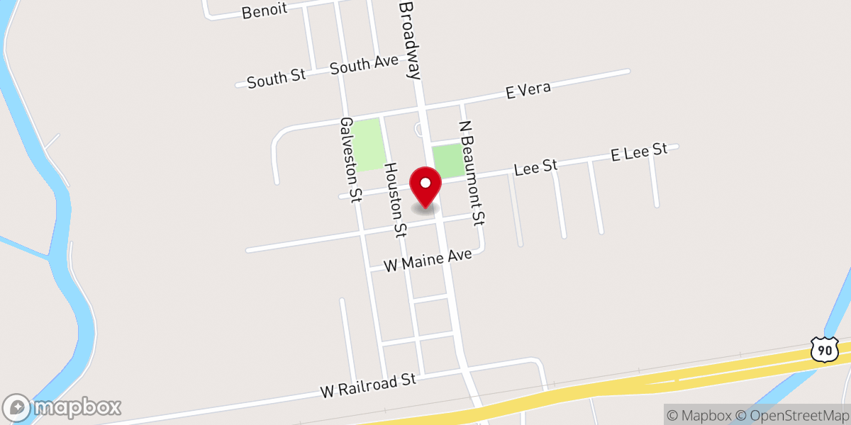 Map showing location of First Baptist Church China TX