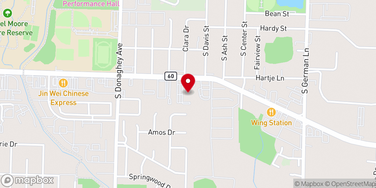 Map showing location of Harlan Park Baptist Church