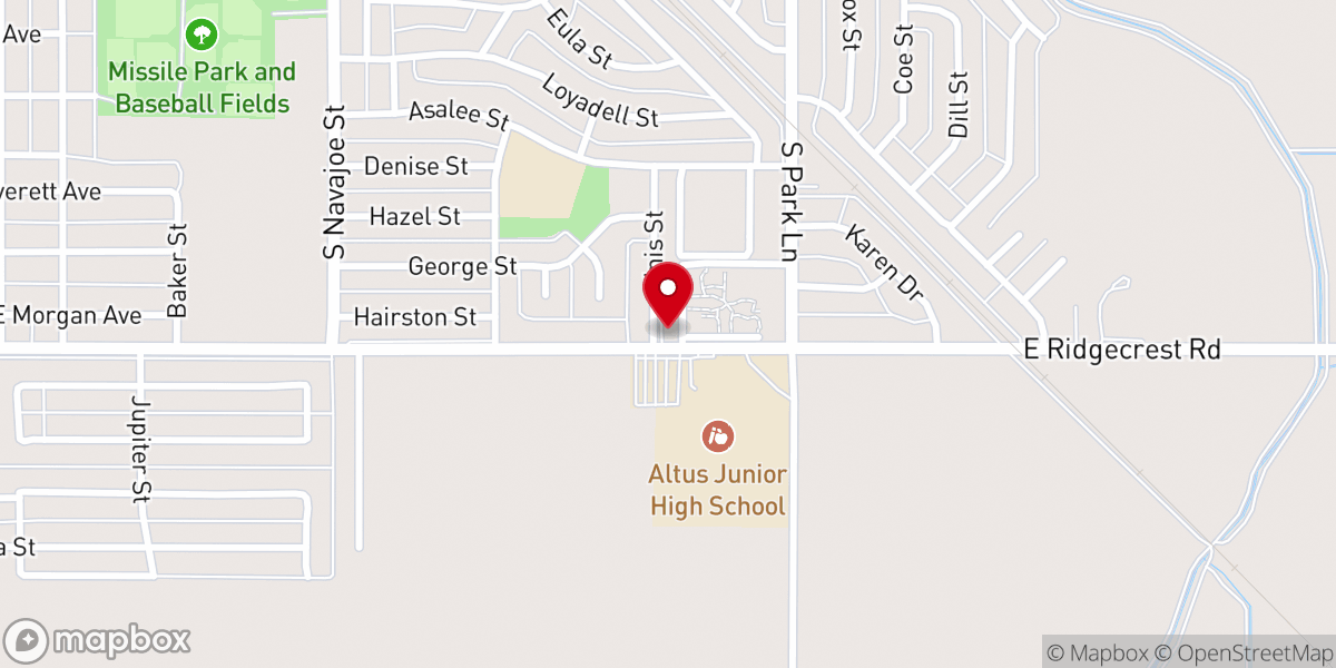Map showing location of Church of Christ Ridgecrest Road