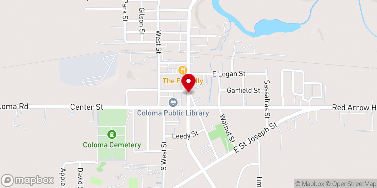Map showing location of N Church St