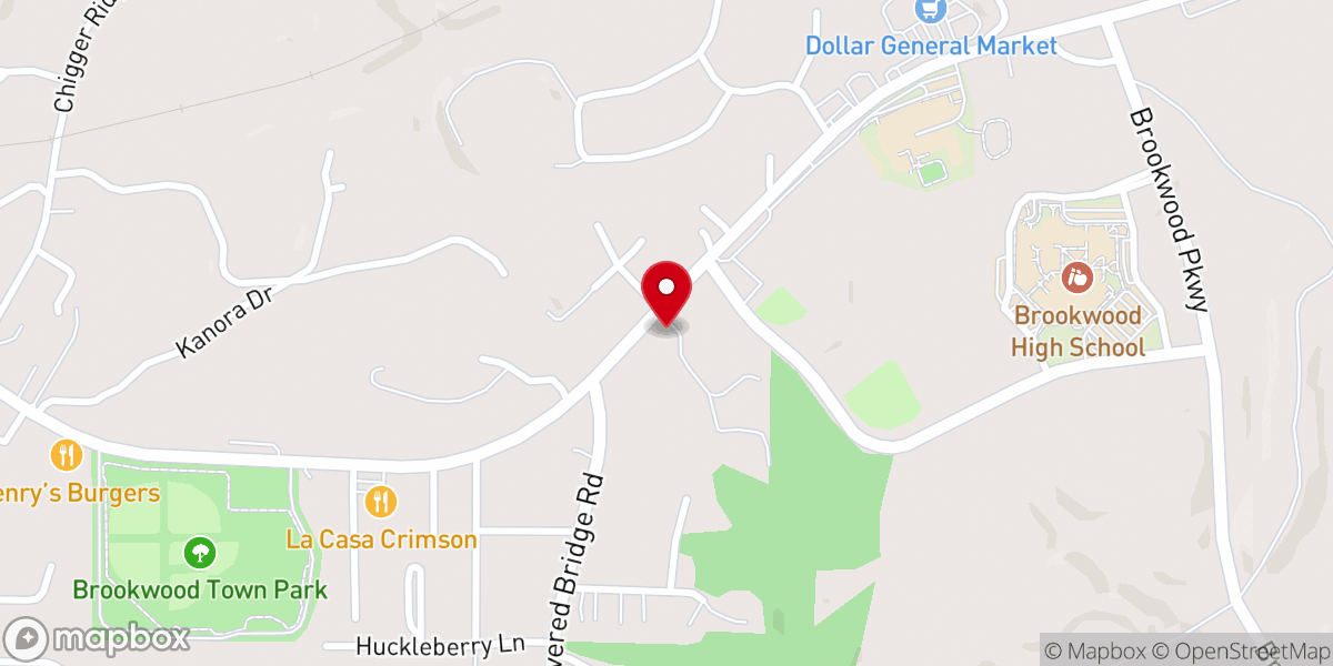 Map showing location of Brookwood Methodist Church