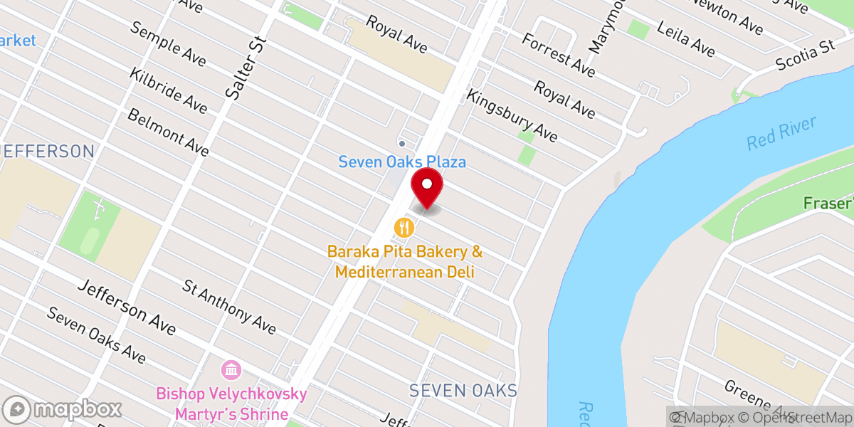 Map showing location of Kildonan United Church