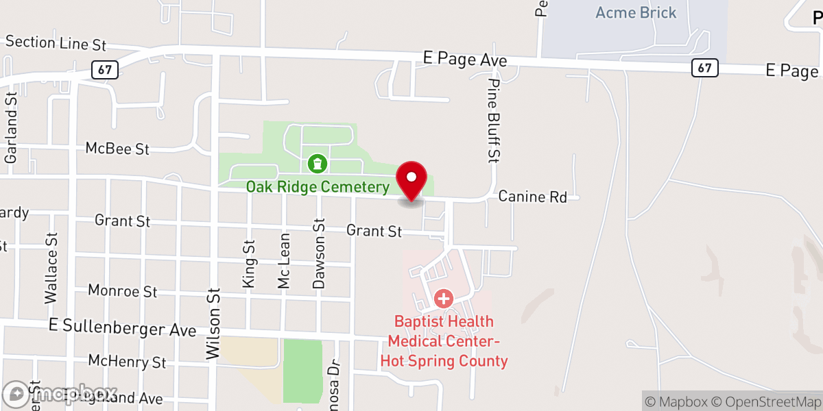 Map showing location of Third Assembly of God Church