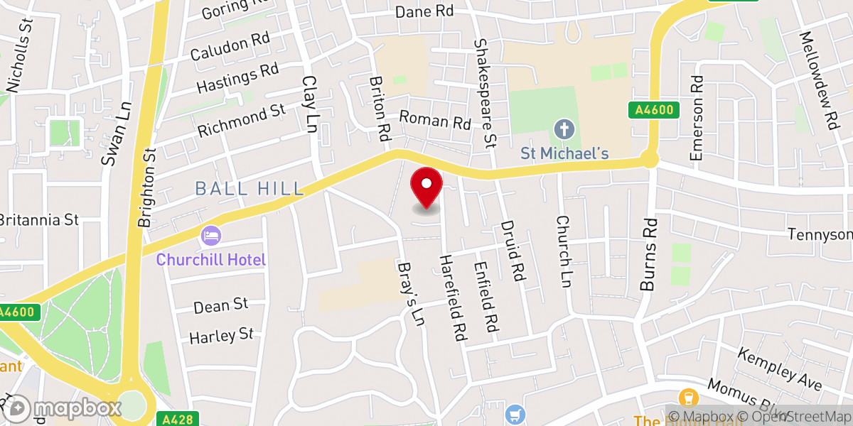 Map showing location of Sacred Heart Catholic Church