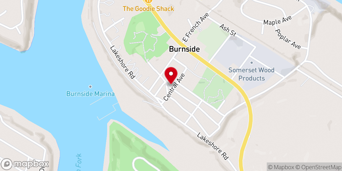 Map showing location of Burnside United Methodist Church