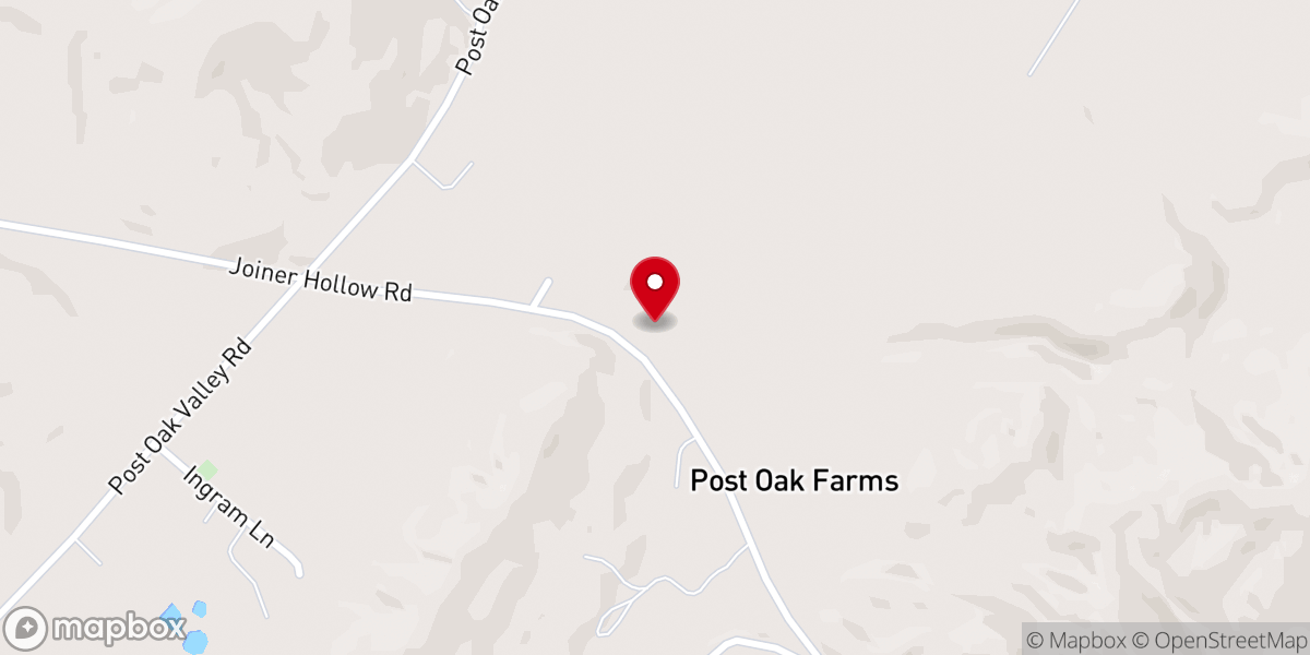 Map showing location of Post Oak Baptist Church