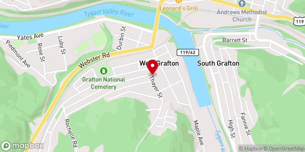 Map showing location of Saint Pauls Methodist Church