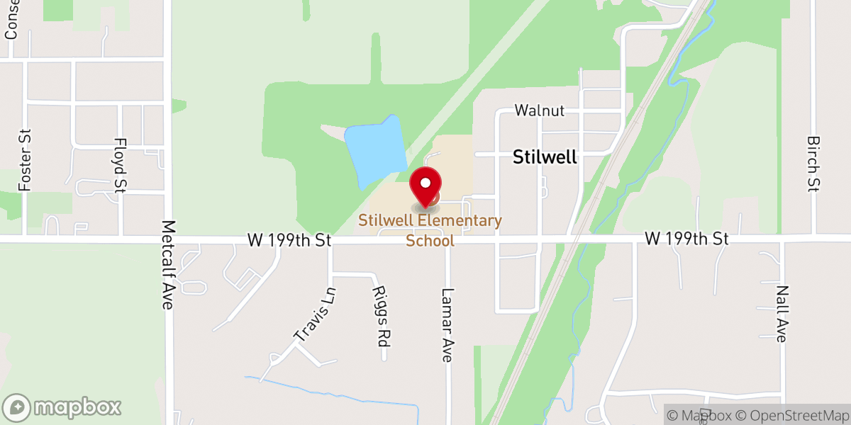 Map showing location of Stilwell Elementary School